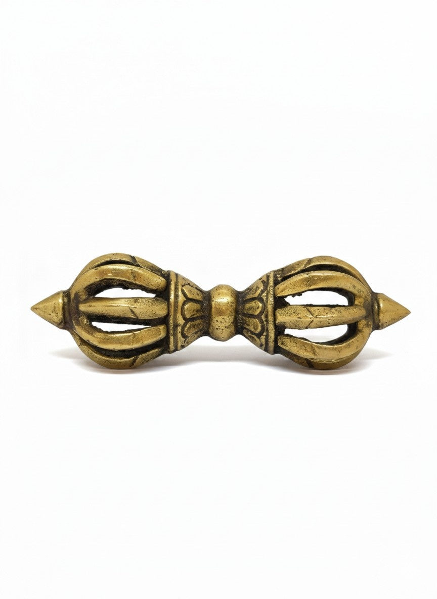 Tibetan Nine-Pronged Vajra Dorje Brass handcrafted