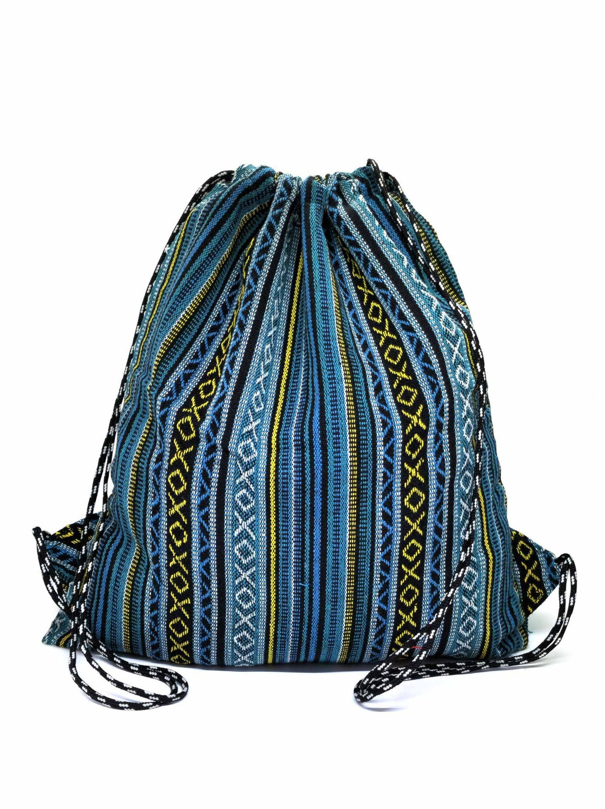 Sac à dos tibétain à cordon Ngonpo en coton gheri