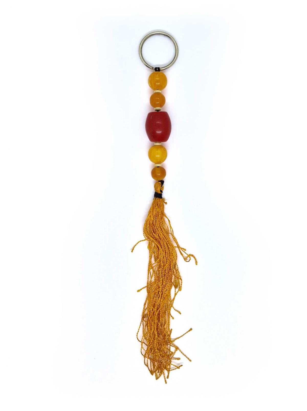 Porte-clés tibétain perles d'ambre