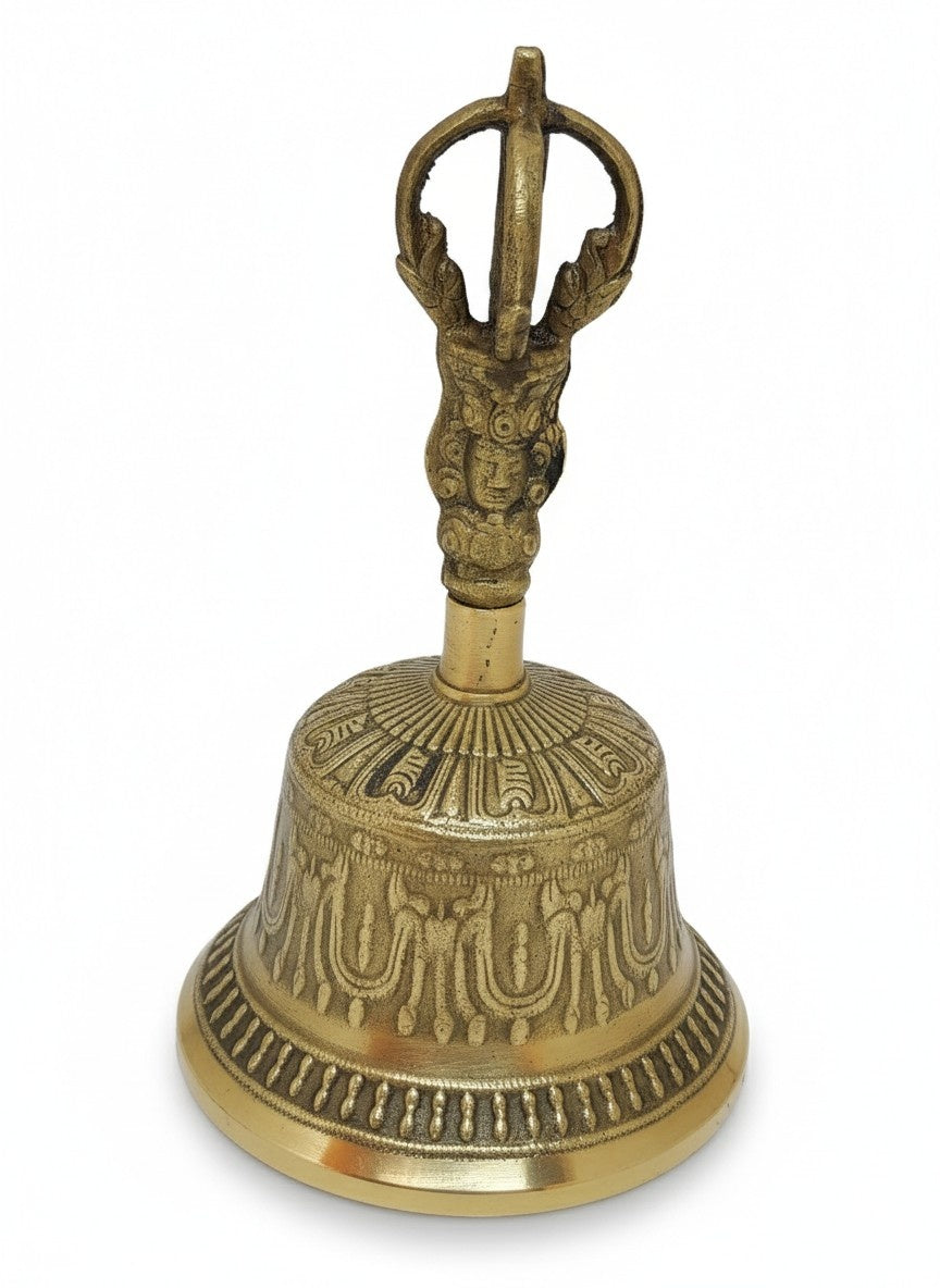 Tibetan Ritual Bell Dorje Set Brass Large 20cm