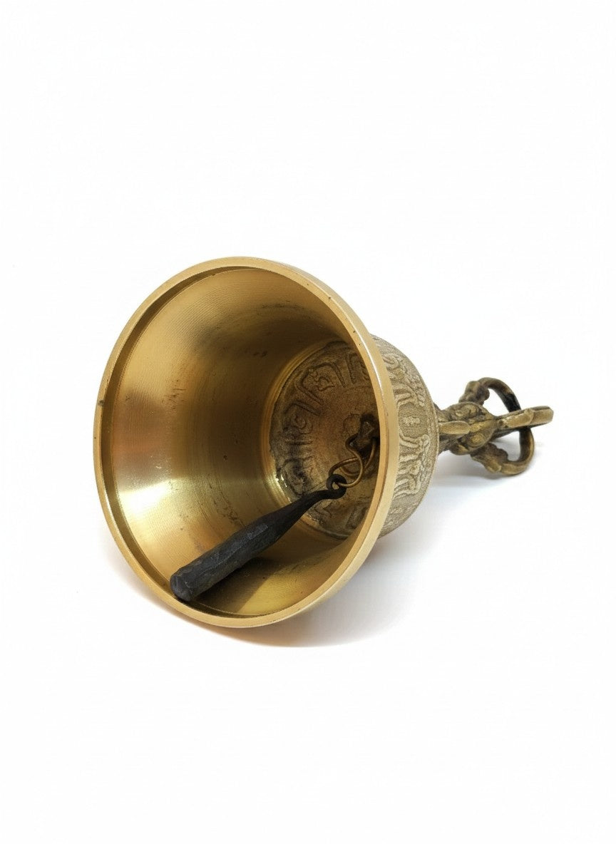 Tibetische Ritualglocke Dorje Set Messing gross 20cm