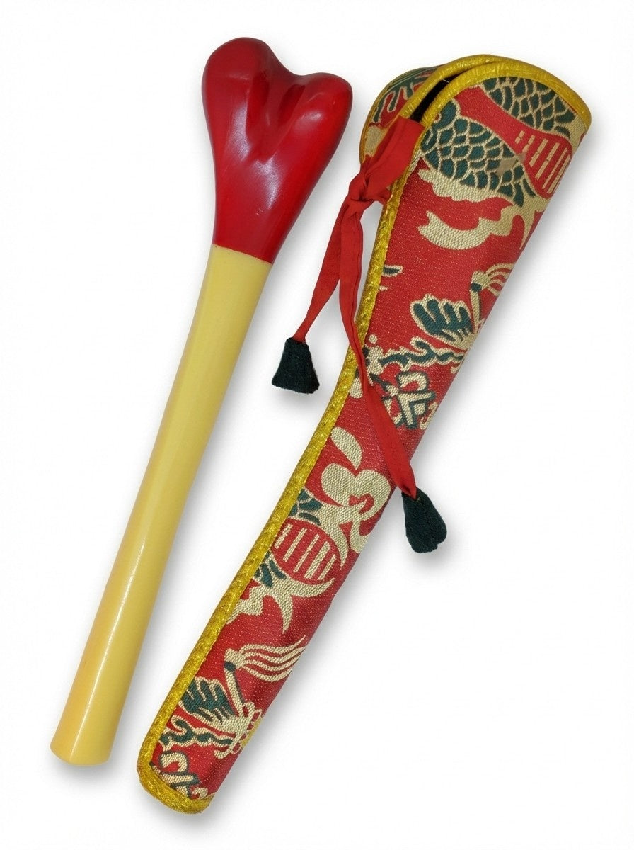 Tibetan Kangling Ritual Horn Resin with Brocade Case