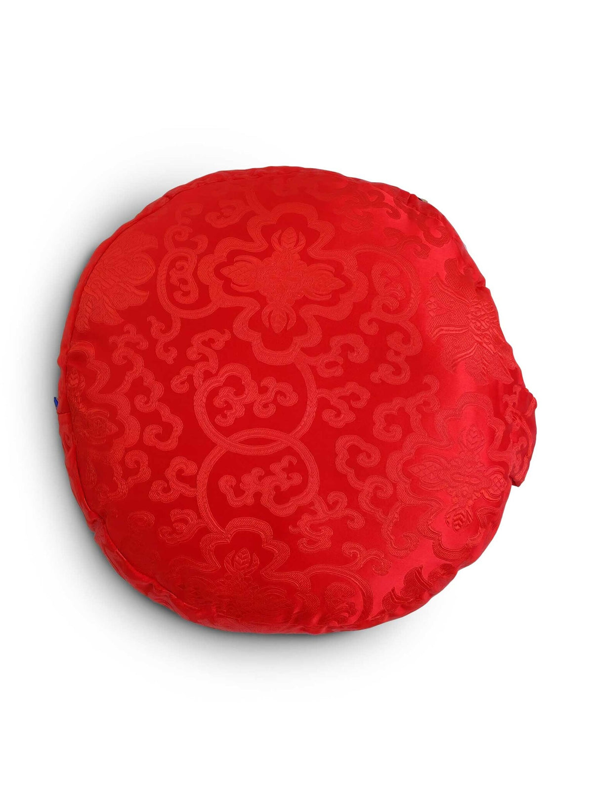 Zafu cuscino da meditazione tibetano in broccato di seta con imbottitura in kapok, rosso