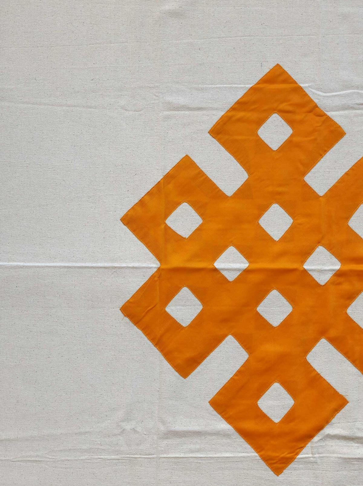 Tibetan Endless Knot Cotton Cloth, 90 x 90 cm