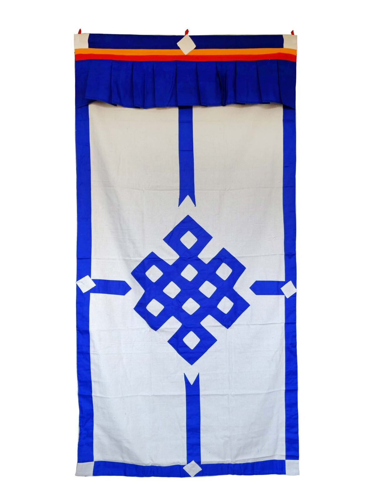 Tibetan Door Curtain Endless Knot, blue