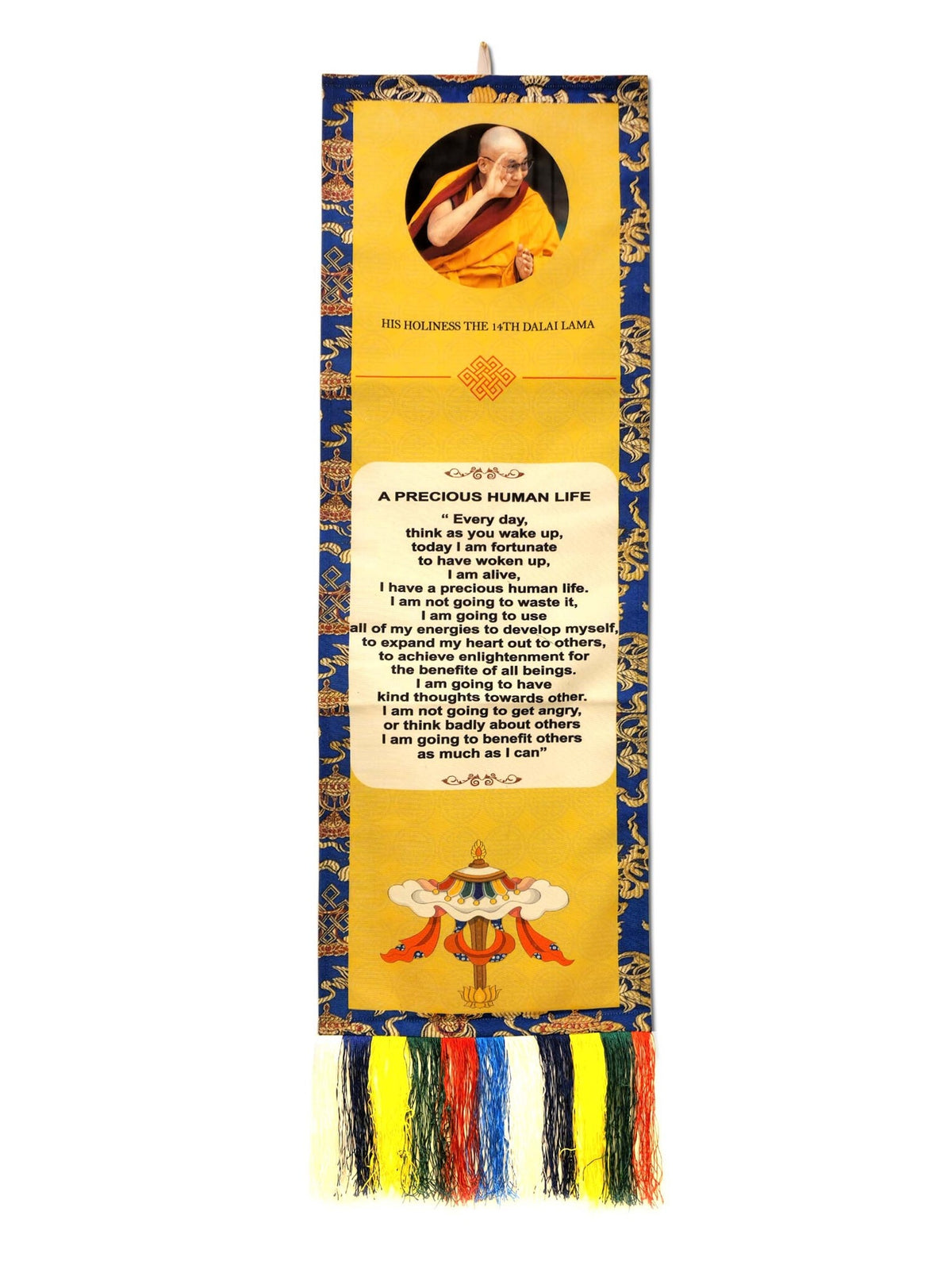 Wall Hanging Dalai Lama Quote "A Precious Human Life"