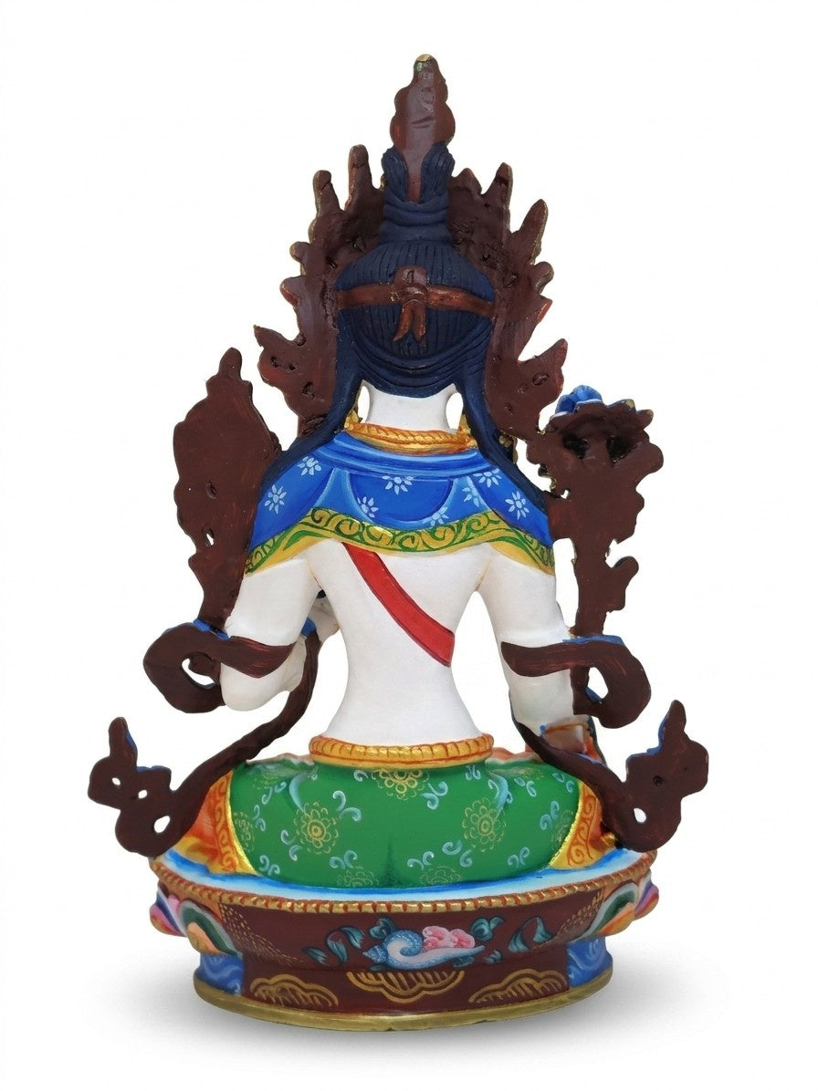 Statue de Tara blanche, peinte à la main