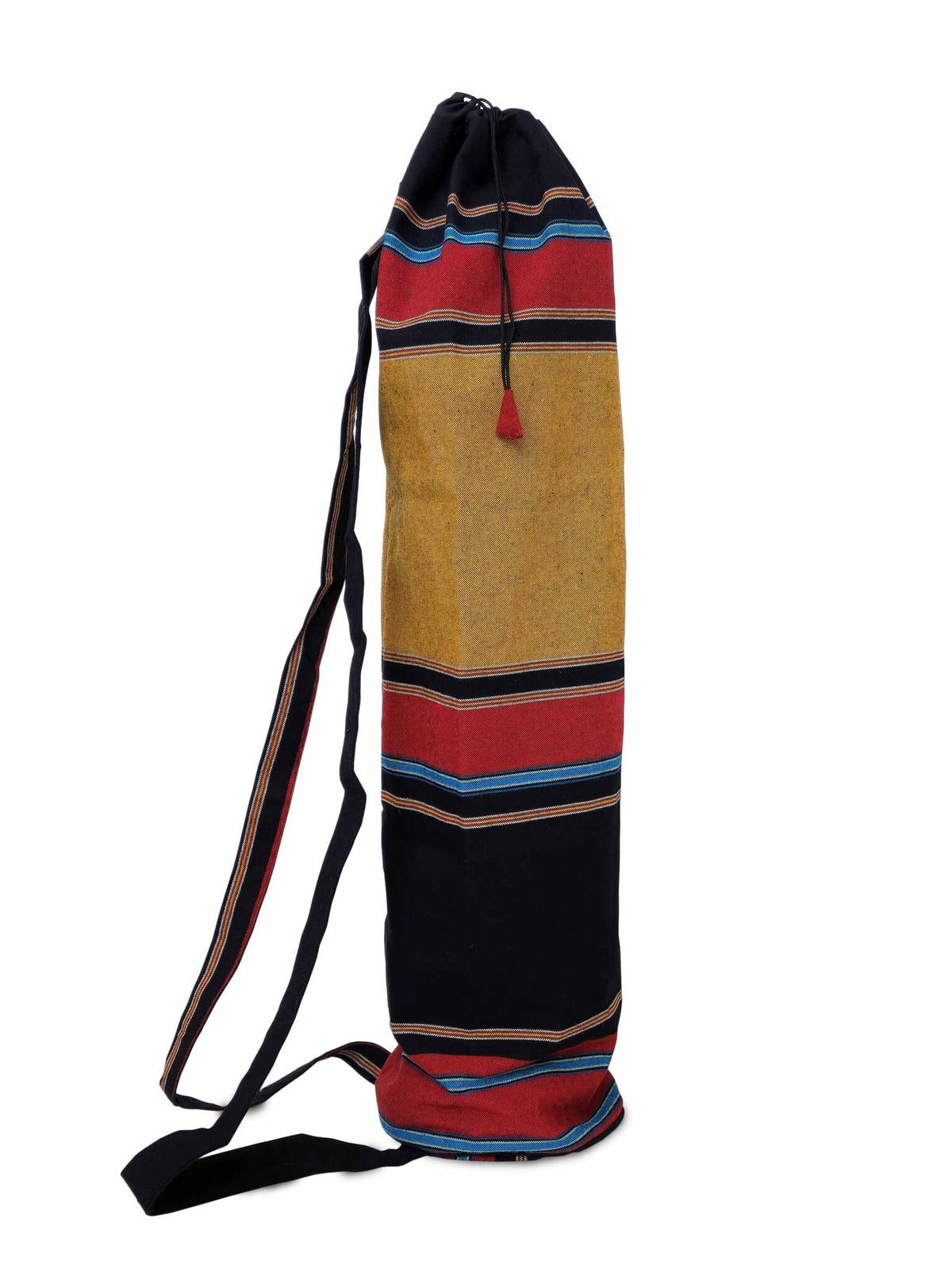 Sac à tapis de yoga fait main en coton au dessin tibétain